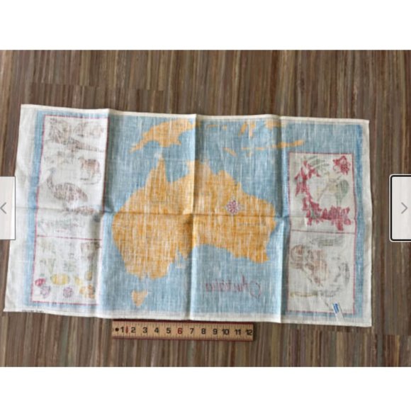 2 Vtg Australia Souvenir Kitchen Tea Towel Country Map +1991 Calendar Dish Cloth - Picture 6 of 9